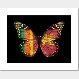 Sri Lankan Flag  Butterfly - Gift for Sri Lankan From Sri Lanka Posters and Art